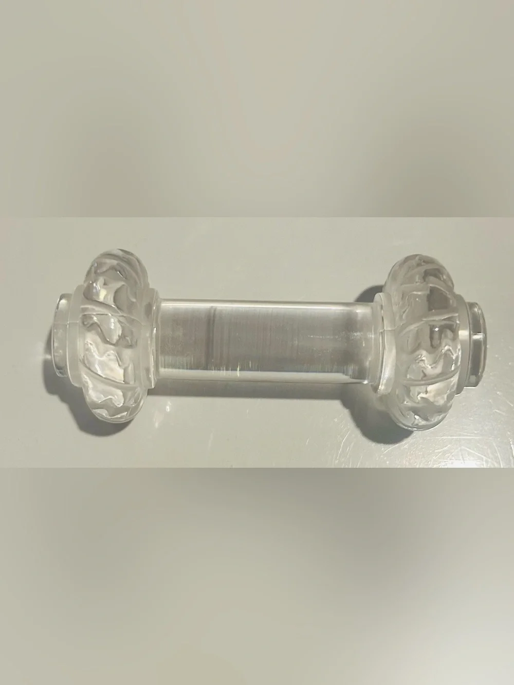 New Lalique Crystal Knife Rest Saint Hubert Pattern Signed 3 5/8”
